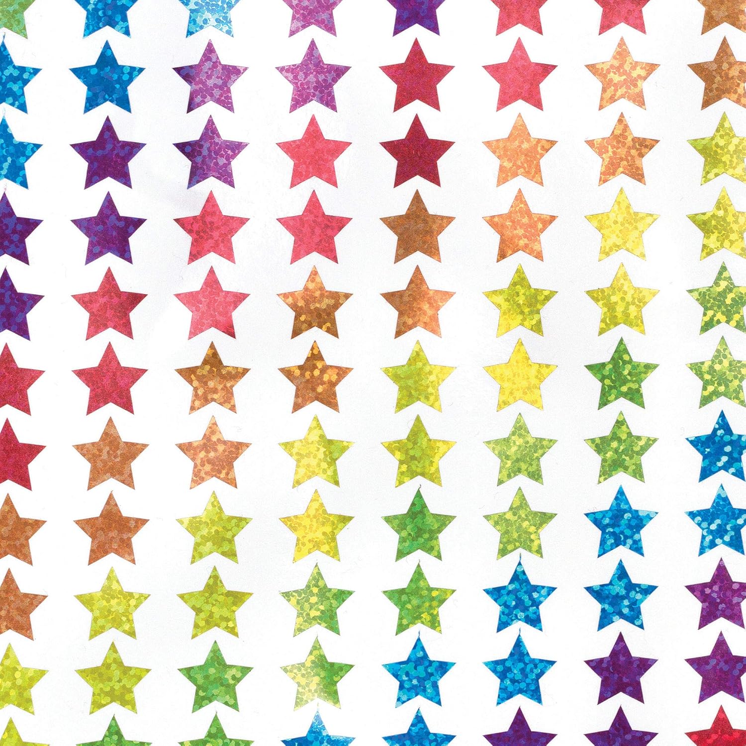 Baker Ross AT216 Mini Holographic Star Stickers - Assorted Christmas Craft Stickers (Pack of 400)