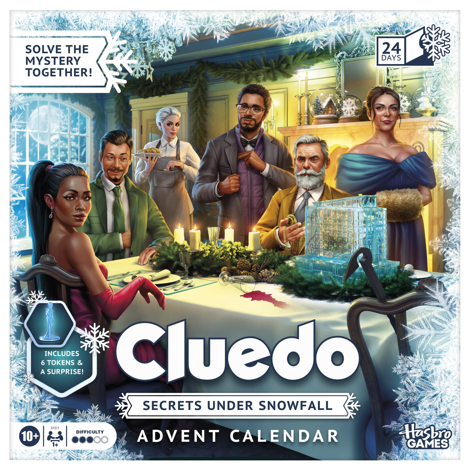 Hasbro Gaming Cluedo Advent Calendar: Secrets Under Snowfall - English Version