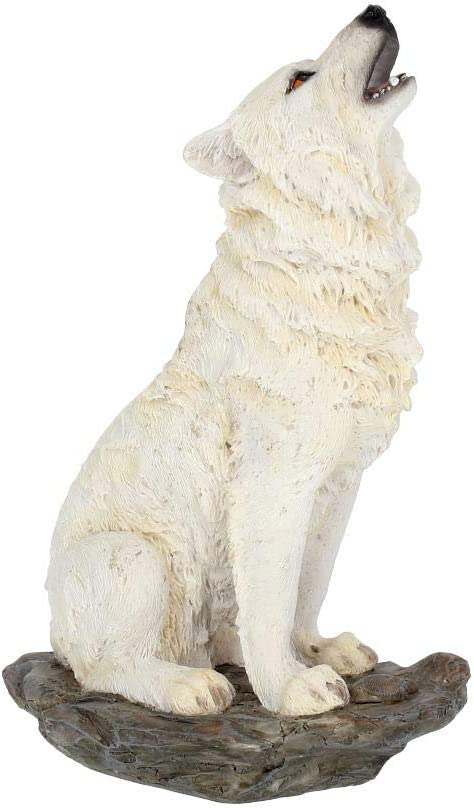 Nemesis Now Storms Cry - Howling White Wolf Resin Figurine (H2521G6)