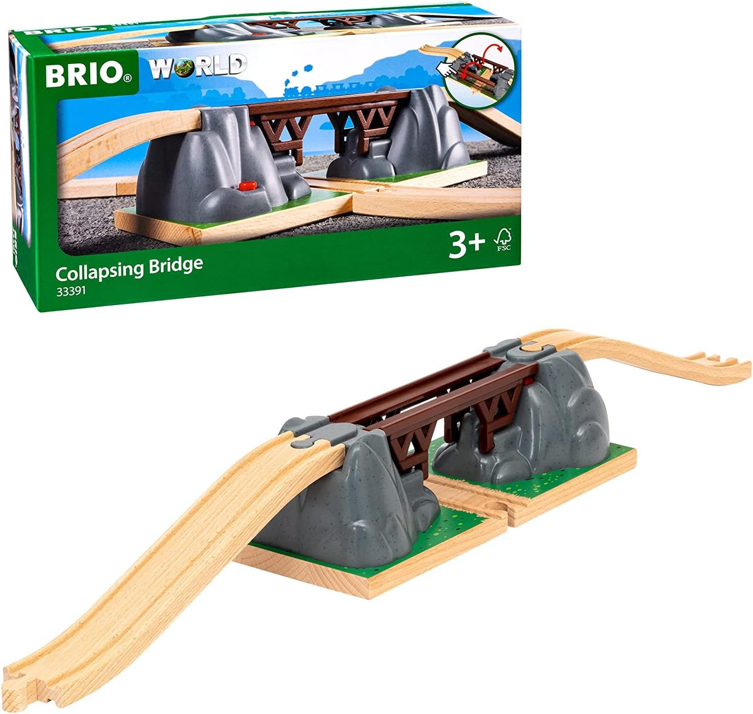 BRIO Collapsing Train Bridge for Kids - Compatible with BRIO Railway Sets