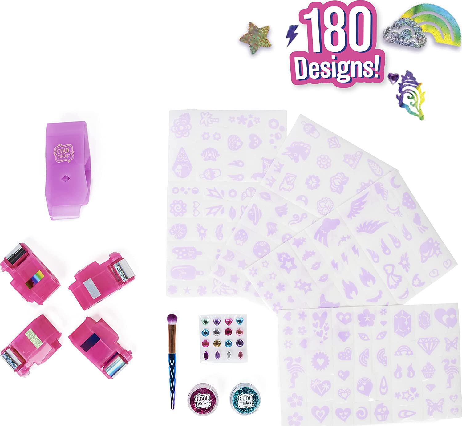 Cool Maker Shimmer Me Body Art Roller Kit with 4 Metallic Foils & 180 Designs
