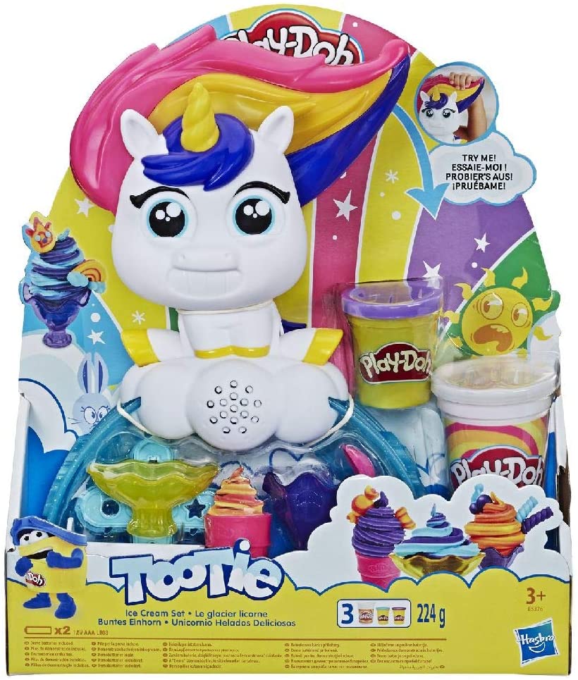 Ensemble de crème glacée Play Doh Tootie The Unicorn avec 3 couleurs non toxiques