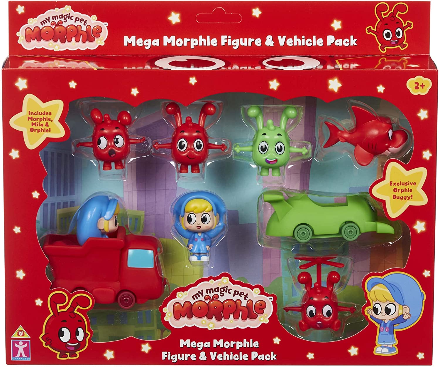 MEGA MORPHLE Figure and Vehicle Playset - 6-Piece Action Figures with Mini Vehicles for Toddlers