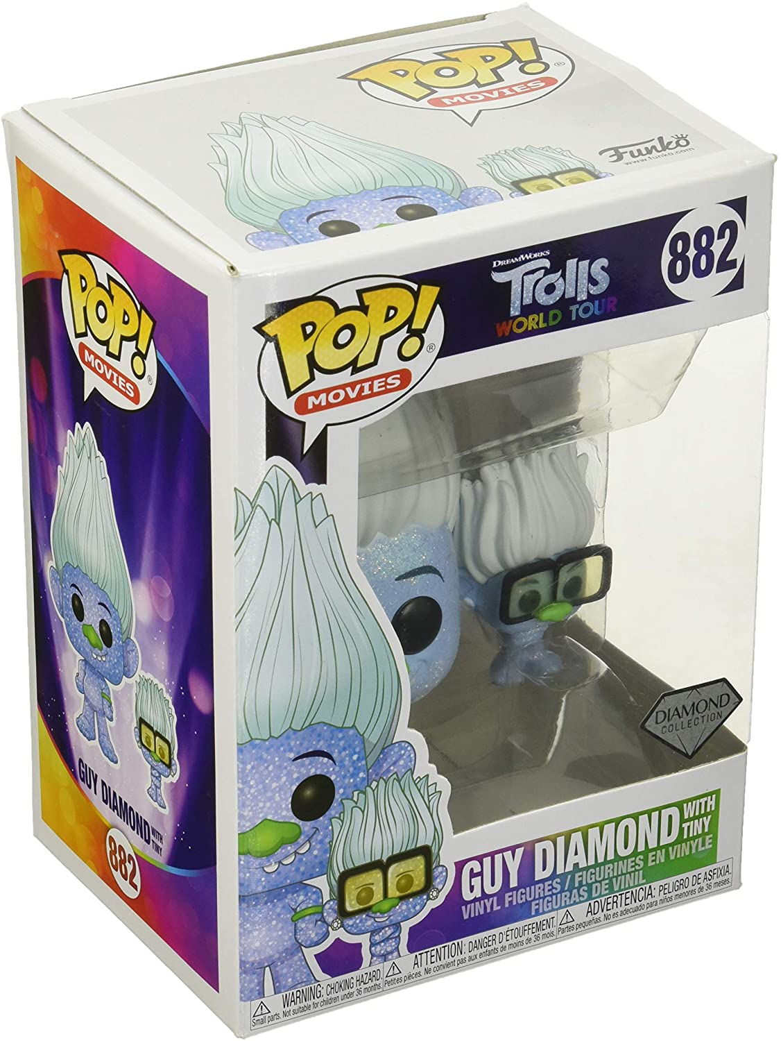 Trolls World Tour Guy Diamond avec Tiny Funko 47004 Pop! Vinyle #882