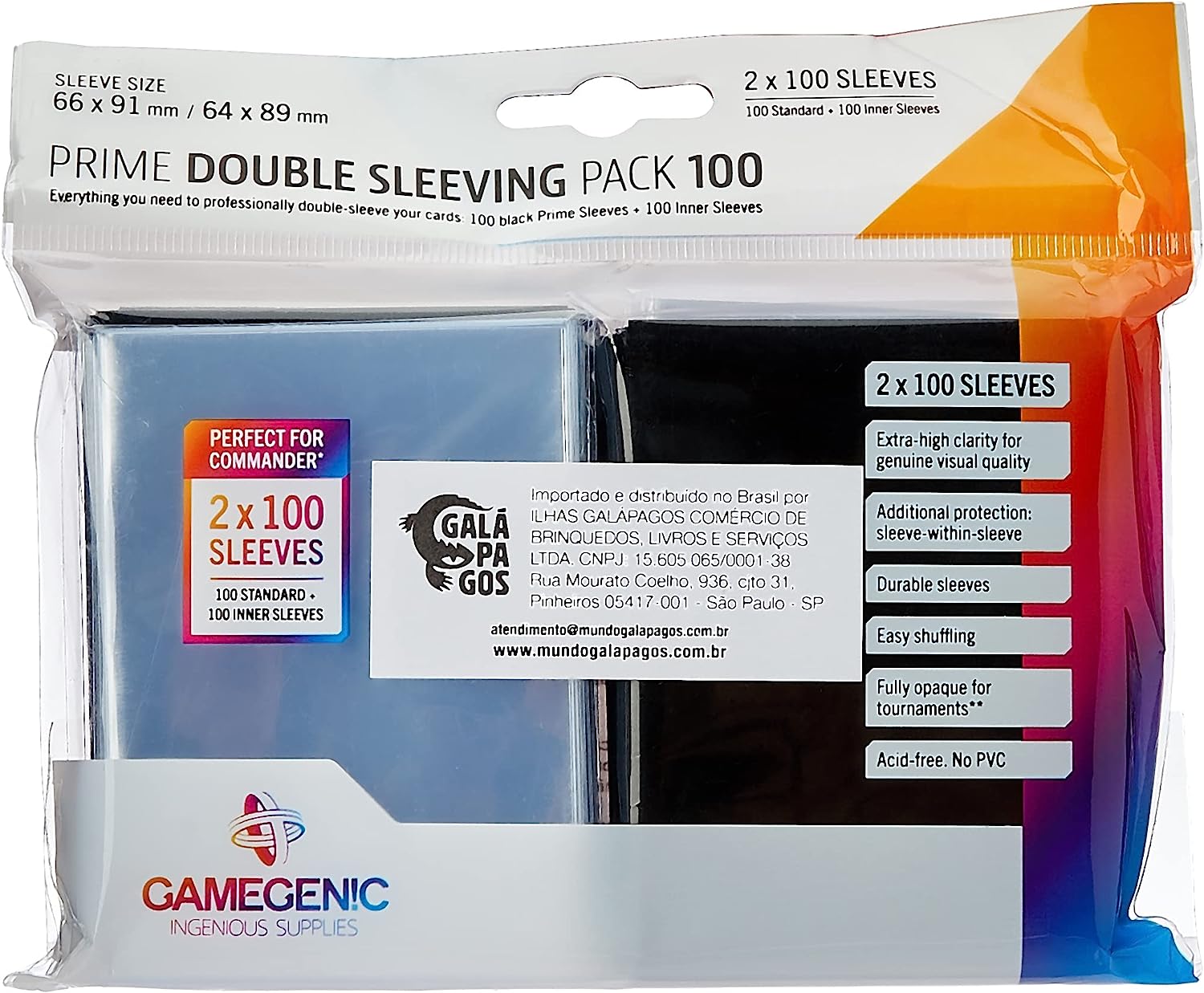 Gamegenic: Prime Double Sleeving Pack 100 Preto