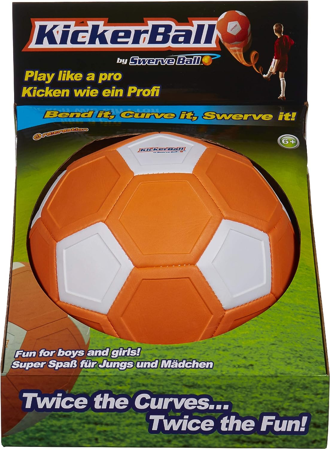 KickerBall 1190 - Aerodynamic Football for Swerving, Curving & Bending Tricks | Ages 6+