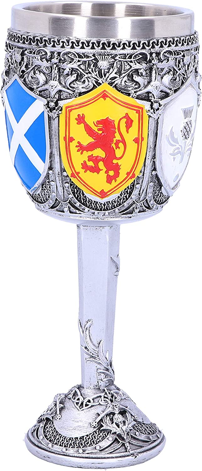 Nemesis Now Goblet of The Brave Scottish Shield Chalice - Resin with Stainless Steel Insert