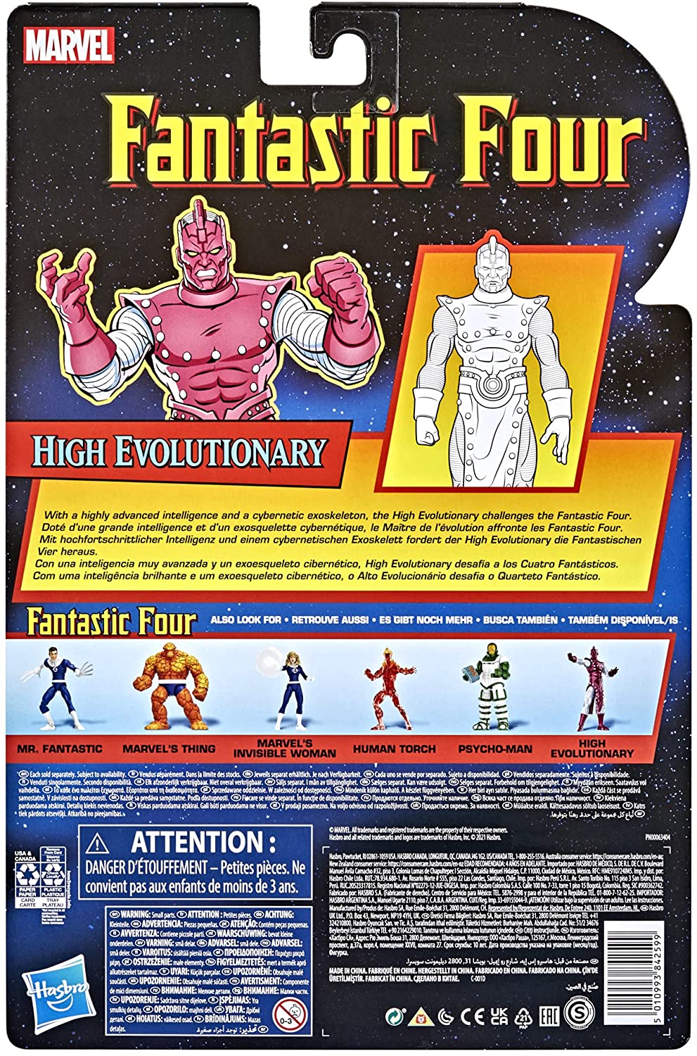 Hasbro Marvel Legends Series Retro Fantastic Four High Evolutionary 6-Inch Action Figure - Ages 4+