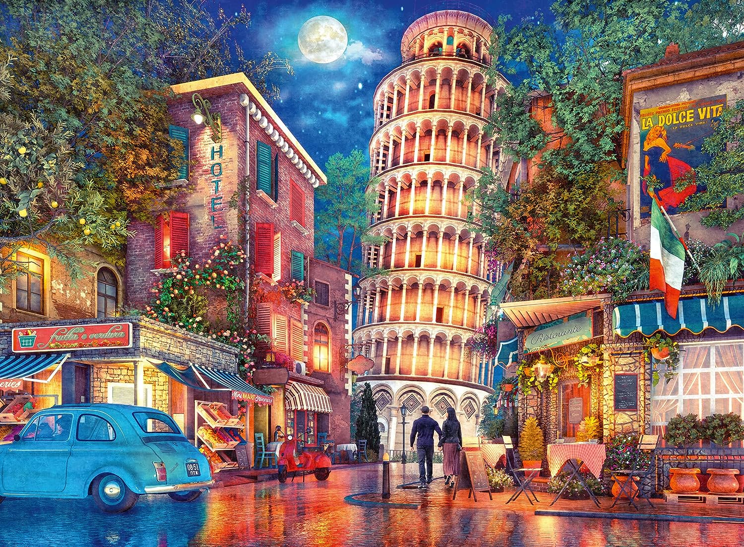 Ravensburger Evening in Pisa 500 Piece Jigsaw Puzzle - Premium Puzzle for Adults & Kids 10+