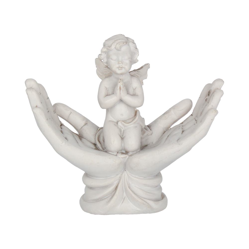 Nemesis Now Raised To Heaven Cherub Figurine - White Resin Angel Statue NEM3997