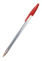 BIC Cristal Original Ballpoint Pens, Medium Point (1.0mm), Every-Day Writing Pens With Clear Barrel, Red, Box Of 50