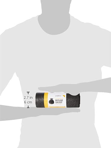 Polylina 20 Pack 80 Litre Black Tie Top Refuse Sacks Made from Recycled Plastic