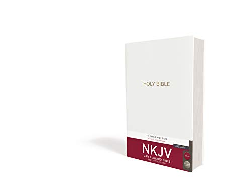 Thomas Nelson - NKJV Gift and Award Bible, Leather-Look, White, Red Letter Edition (7.5-Point Print Size)