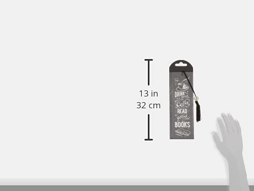 Peter Pauper Press Coffee & Books Beaded Bookmark - Cardstock, Black/White, Includes Ruler 3