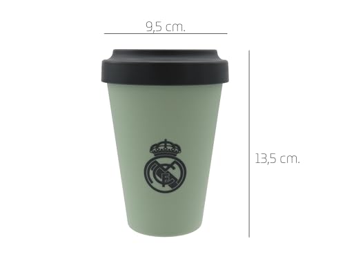 CYP BRANDS - Real Madrid Tumbler with Lid, 400ml, Green, Official Licensed Product