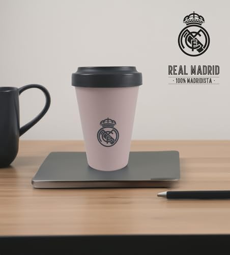 CYP BRANDS - Real Madrid Tumbler with Lid, 400ml, Pink, Official Licensed Product