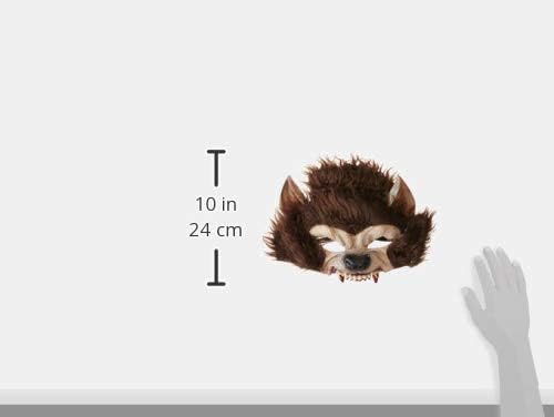 Smiffys Werewolf Half Face Mask - Brown Latex with Fur & Teeth 2