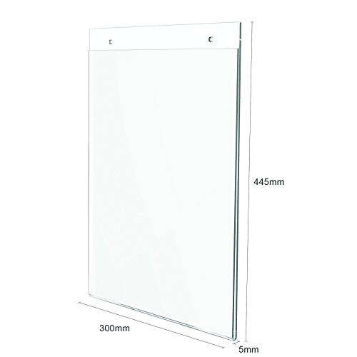 Deflecto - Wall Sign Holder Pre-drilled Portrait A3 Clear Signage Display