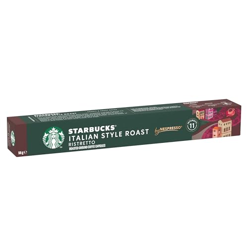 STARBUCKS Italian Style Roast by Nespresso, Dark Roast, 100% Arabica Coffee Capsules, 6-Pack