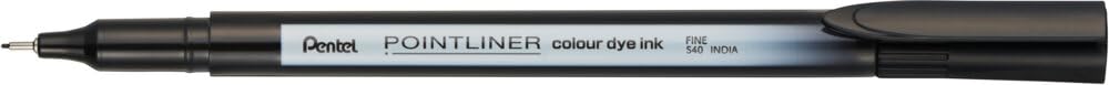 Pentel S40 Pointliner Fineliner Pen - 0.4mm Line, Black Ink | Metal Clad Tip