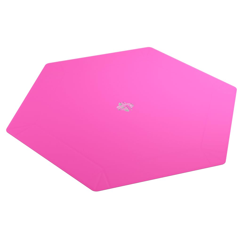 Gamegenic Magnetic Dice Tray - Reversible Black/Pink Hexagonal Design | Compact Transport 1