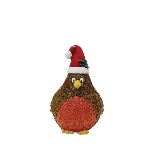 Anniversary House - Plump Christmas Robin Resin Cake Topper & Merry Christmas Motto Set 7