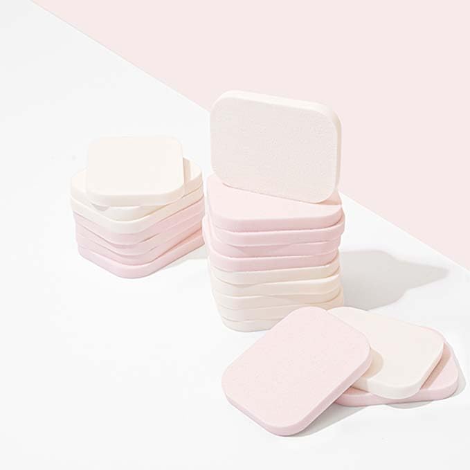 Truyu Makeup Sponges - Value Pack of 20, Rectangle, Pink, Latex-Free 4