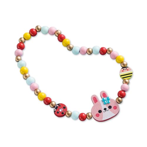 Janod 4 Flower Garden Wooden DIY Craft Kit - First Jewelry Making for Kids Ages 4-8 15