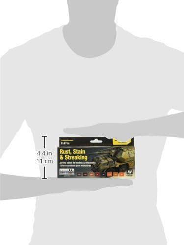 Vallejo Model Color Rust, Stains & Streaking Set - 8 Acrylic Paints for Weathering Effects 2