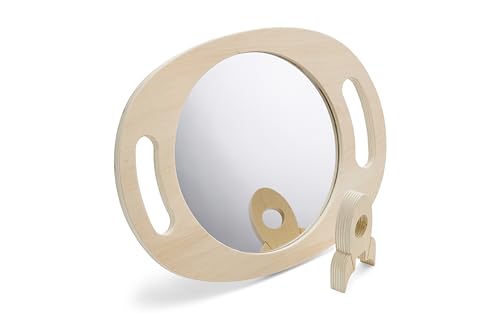 tickit Hand Held Wooden Mirror - Lightweight Exploration for All Ages | Wood Frame | 310x210mm 2