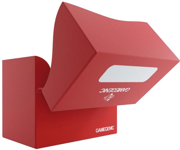 Gamegenic 80-Card Side Holder - Red | Side-Loading Deck Box | Durable Plastic 4