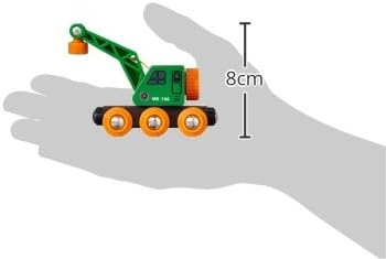 BRIO World Clever Crane Wagon - Wooden Construction Train Set Accessory for Kids 2