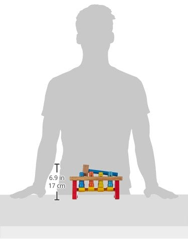 Melissa & Doug Deluxe Pounding Bench - Wooden Motor Skills Toy for Toddlers 2+ 2