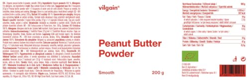 Vilgain 100% Organic Peanut Butter Powder | Sugar-Free, Low-Calorie, 240g