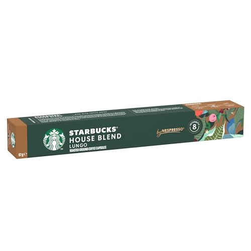 STARBUCKS House Blend by Nespresso, Medium Roast Coffee Capsules, 100 Capsules (10 x 10)