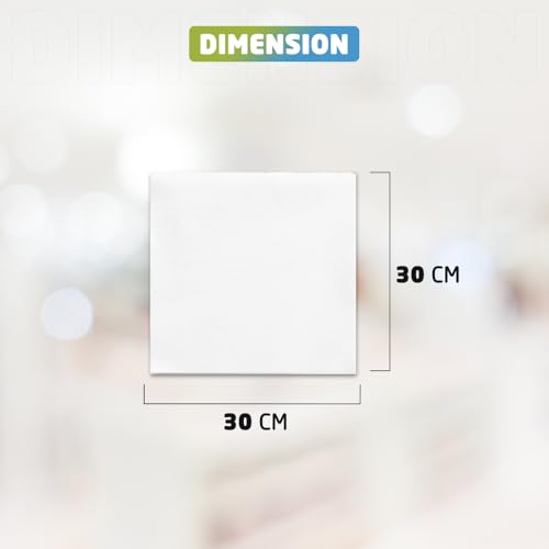 1ABOVE 100 Pack White Paper Napkins 30x30cm 1-Ply Soft and Absorbent
