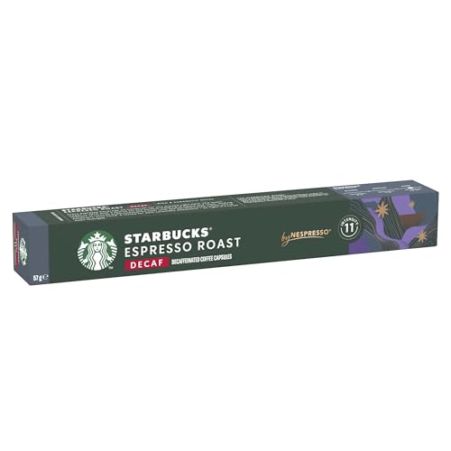 STARBUCKS - Decaf Espresso Roast by Nespresso, Dark Roast Coffee Capsules (Pack of 10)