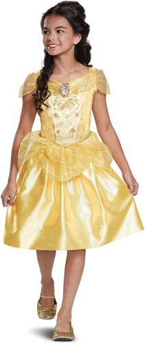 Disney Princess Belle Classic Costume Dress - Satin Bodice & Tulle Overlay, Size S (5-6) 8