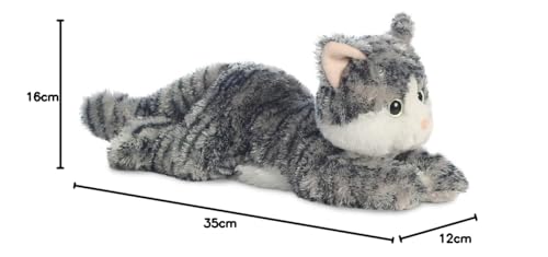 Aurora Flopsies Lily Cat Soft Toy - Grey and White Plush Stuffed Animal 2