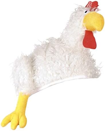 Boland Chicken Carnival Hat for Adults, Fluffy White Wool Theme Party Hat 2