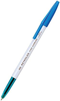 Reynolds 045 Fine Carbure Non-Smudge Ballpoint Pens - Set of 10, Blue, 0.45mm Tip