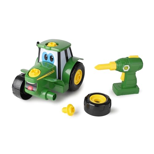 BUILD-A-BUDDY John Deere Build A Johnny Tractor - 16 Piece Building Toy | Motorised Drill | Ages 18 Months+ 3