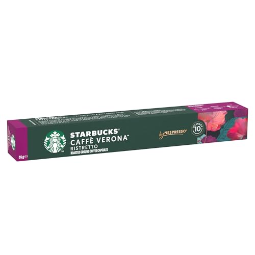 STARBUCKS Caffè Verona by Nespresso, Dark Roast Coffee Capsules, 100% Arabica, 10 x 10 Capsules