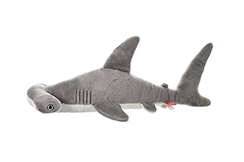 WILD REPUBLIC Hammerhead Shark Plush Soft Toy - Cuddlekins | 50 cm | Grey/White 7