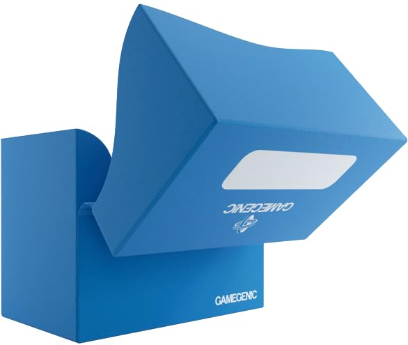 Gamegenic 80-Card Side Holder - Blue | Side-Loading Deck Box | Self-Locking Lid 4