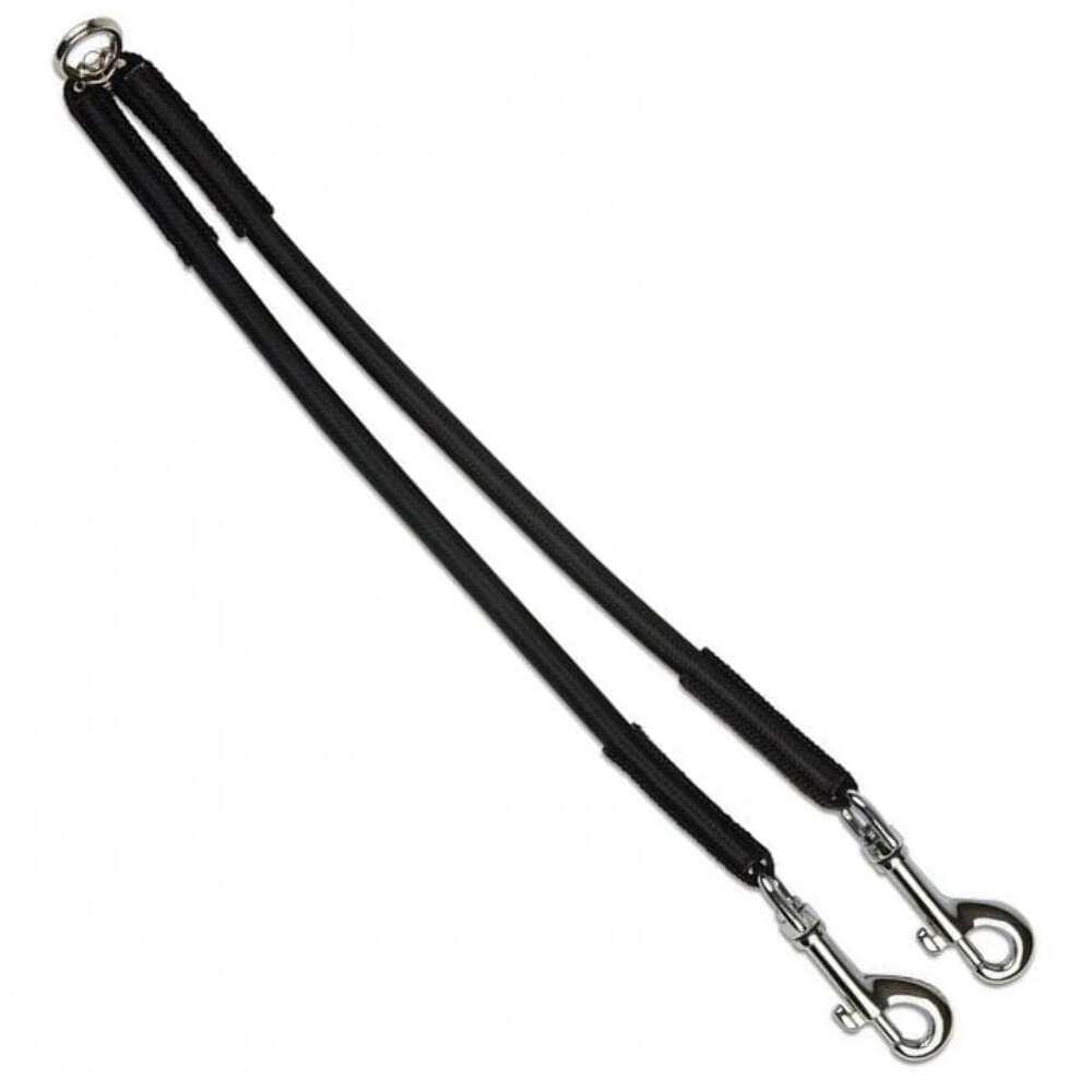 Ancol Bungee Dog Walking Coupler for Two Dogs - Black