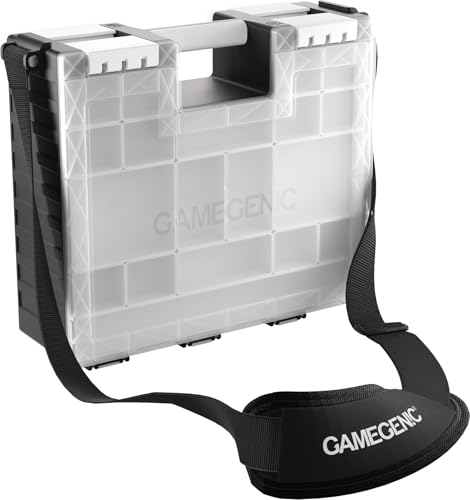 Gamegenic Game Castle Black/White/Clear - Double-Sided Card and Token Storage Case