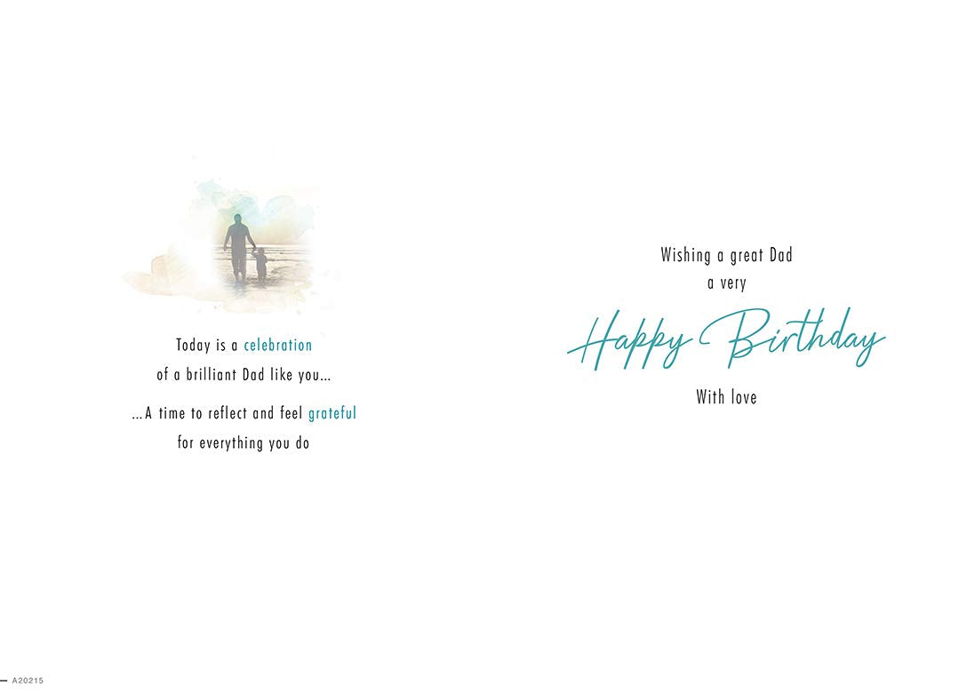 Piccadilly Greetings Traditional Birthday Card for Dad | 9 x 6 Inches | Green