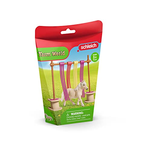 Schleich 42484 Farm World Pony Curtain Obstacle - Educational Playset for Ages 3+