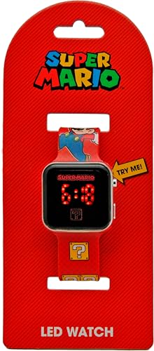 Super Mario LED Digital Wrist Watch - Kids Euroswan GSM4107